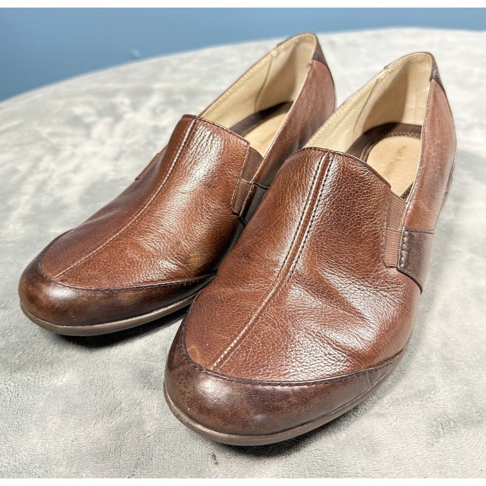 Hush Puppies Loafers Mens 11 Brown Leather Slip On Casual Comfort Shoes